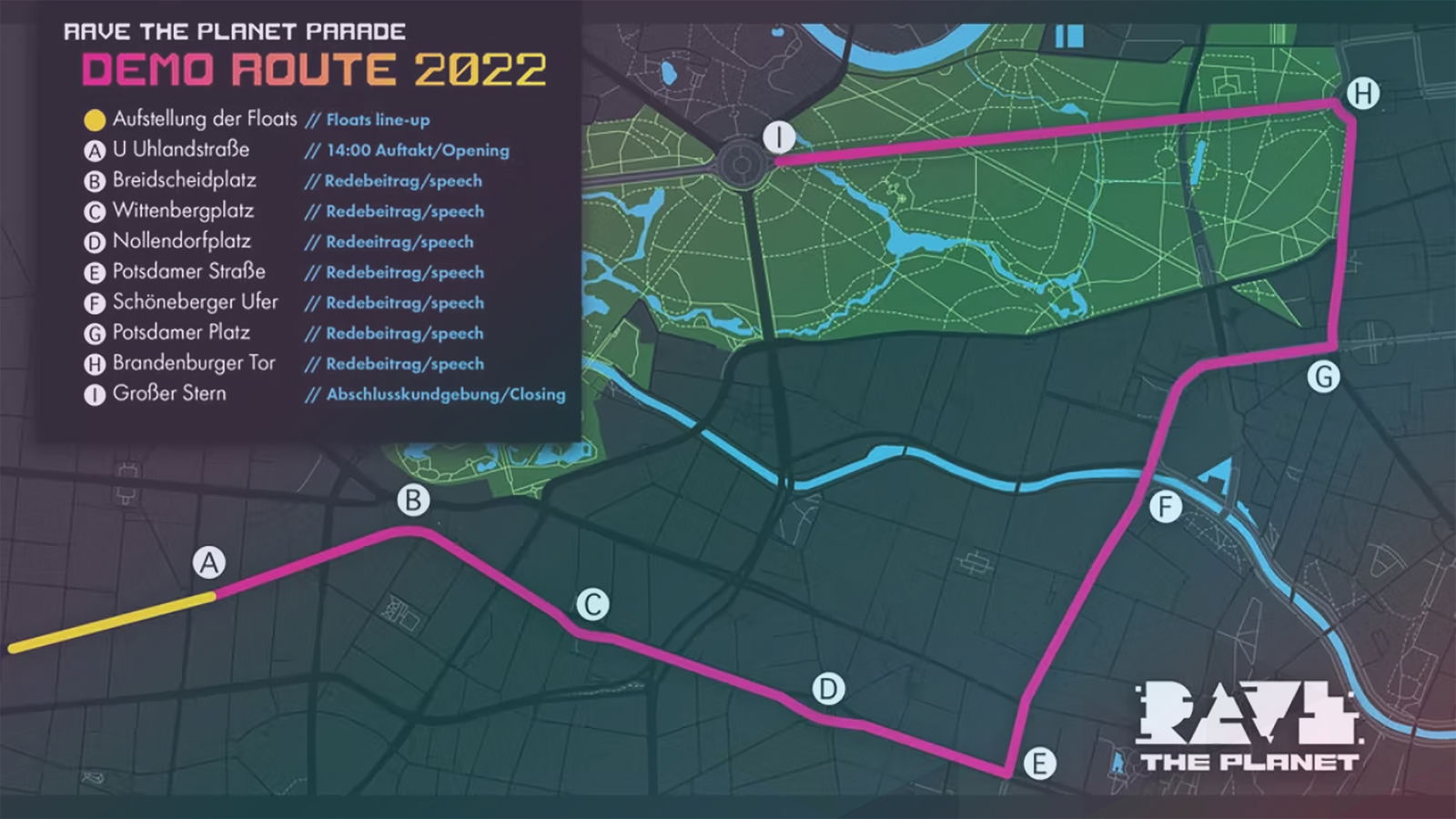 Rave The Planet Parade 2022: Die Route.