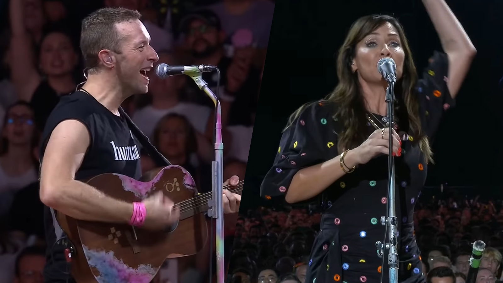Chris Martin (Coldplay) & Natalie Imbruglia am 16. August 2022 im Londoner Wembley Stadion