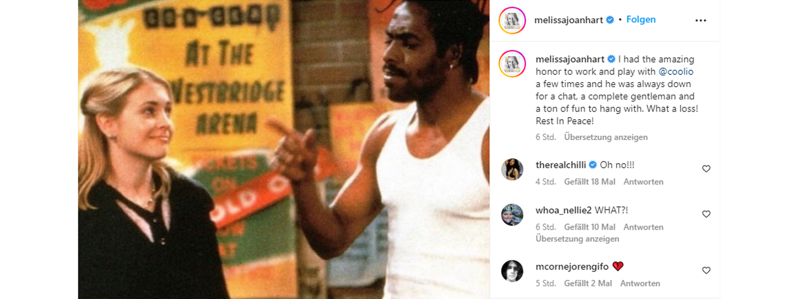 Melissa Joan Hart zum Tod von Coolio