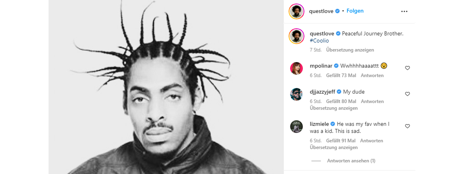 Questlove zum Tod von Coolio