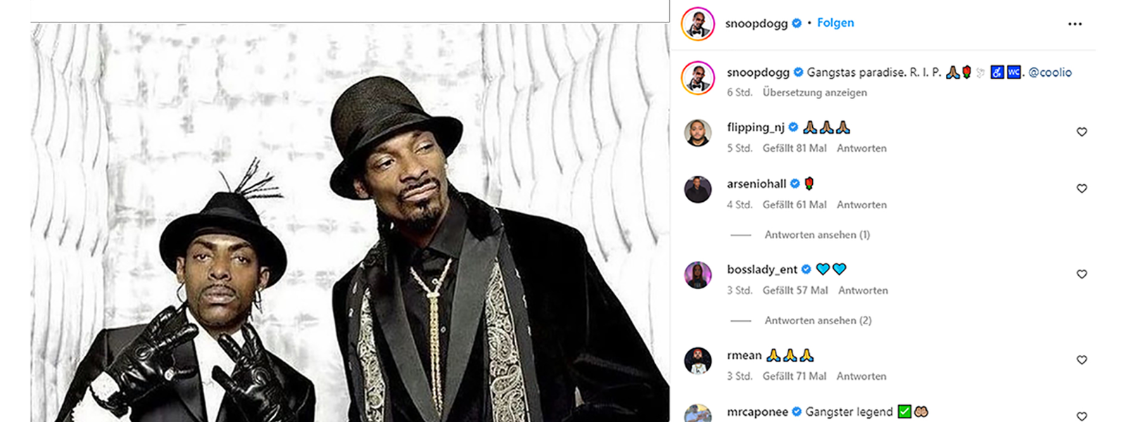 Snoop Dogg zum Tod von Coolio