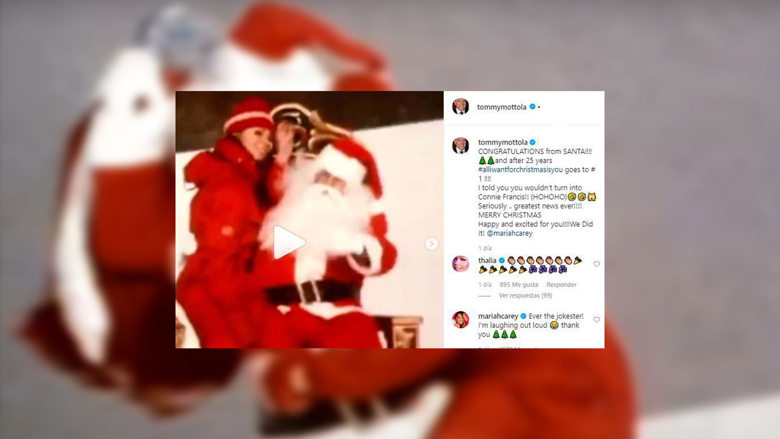 Mariah Carey und ihr damaliger Ehemann 1994 im Musikvideo zu "All I Want For Christmas Is You"