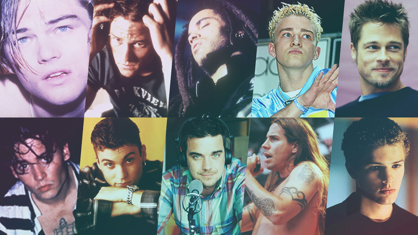 Leonardo DiCaprio, Heath Ledger, Lenny Kravitz, Justin Timberlake, BRad Pitt, Johnny Depp, Brian Austin Green, Robbie Williams, Anthony Kiedis, Ryan Philippe