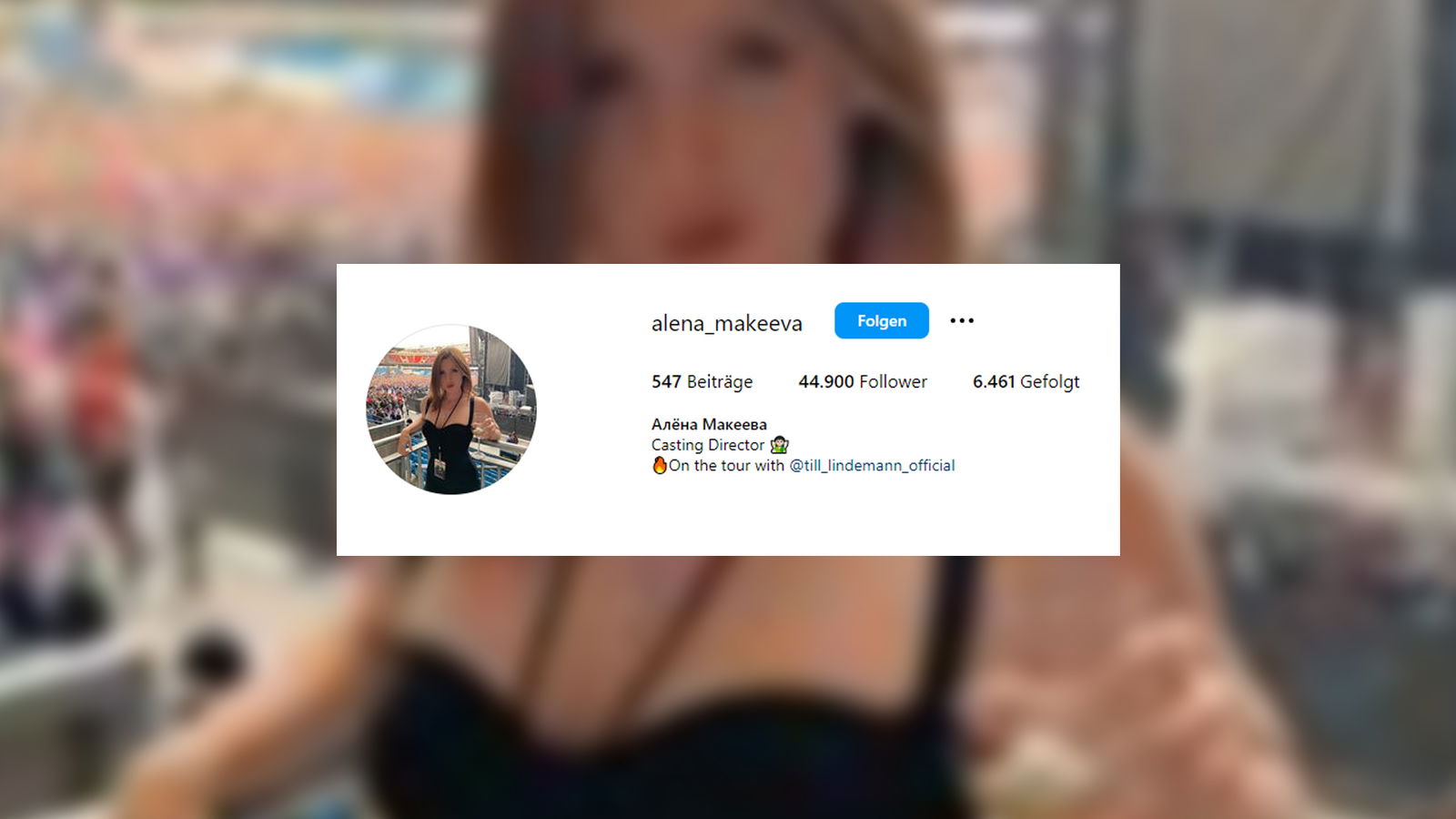 Das Instagram-Profil von Alena Makeeva