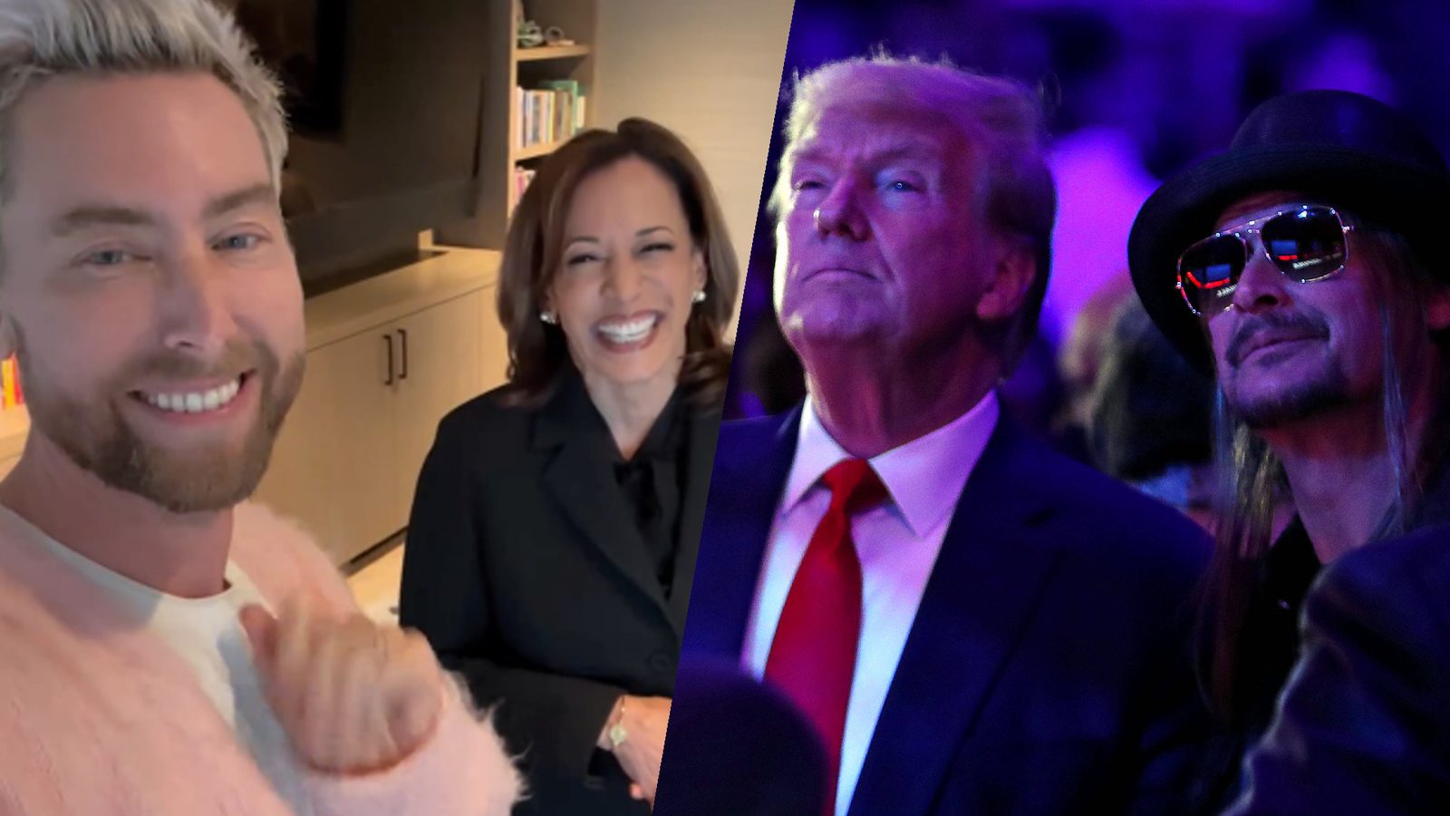 Lance Bass & Kamala Harris / Kid Rock & Donald Trump