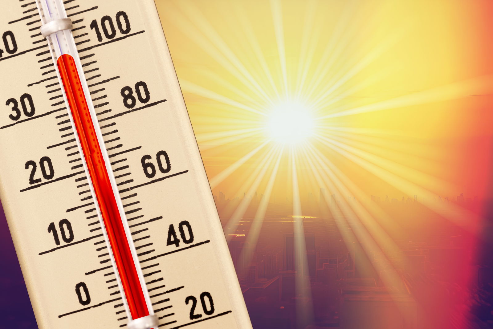 Sommer, Sonne und ein Thermometer