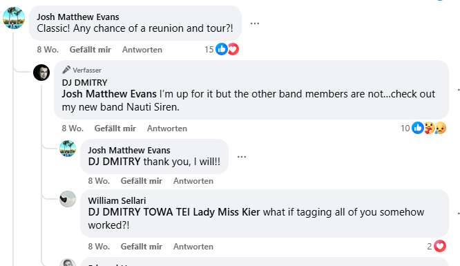 Kommentare unter einem Beitrag von DJ DMITRY