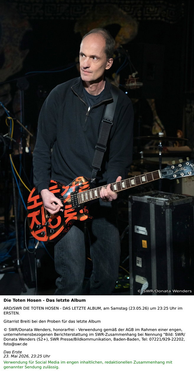 Gitarrist Breiti bei den Proben für das letzte Album