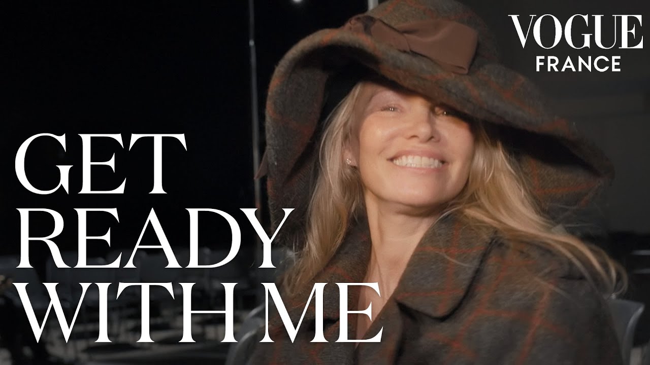 A makeup-free Pamela Anderson gets ready for the Vivienne Westwood show l Vogue France